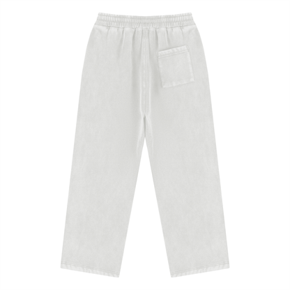 Unisex Vintage Wash Fleece Drawstring Sweatpants in light gray, alternate angle