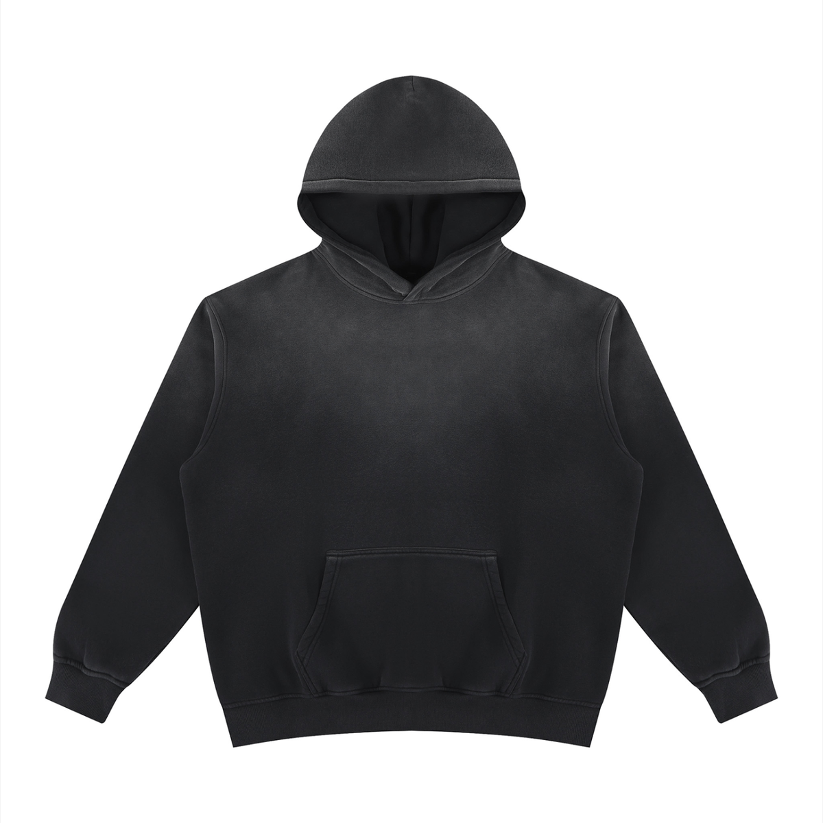 Unisex Vintage Wash Fleece Hoodie in black