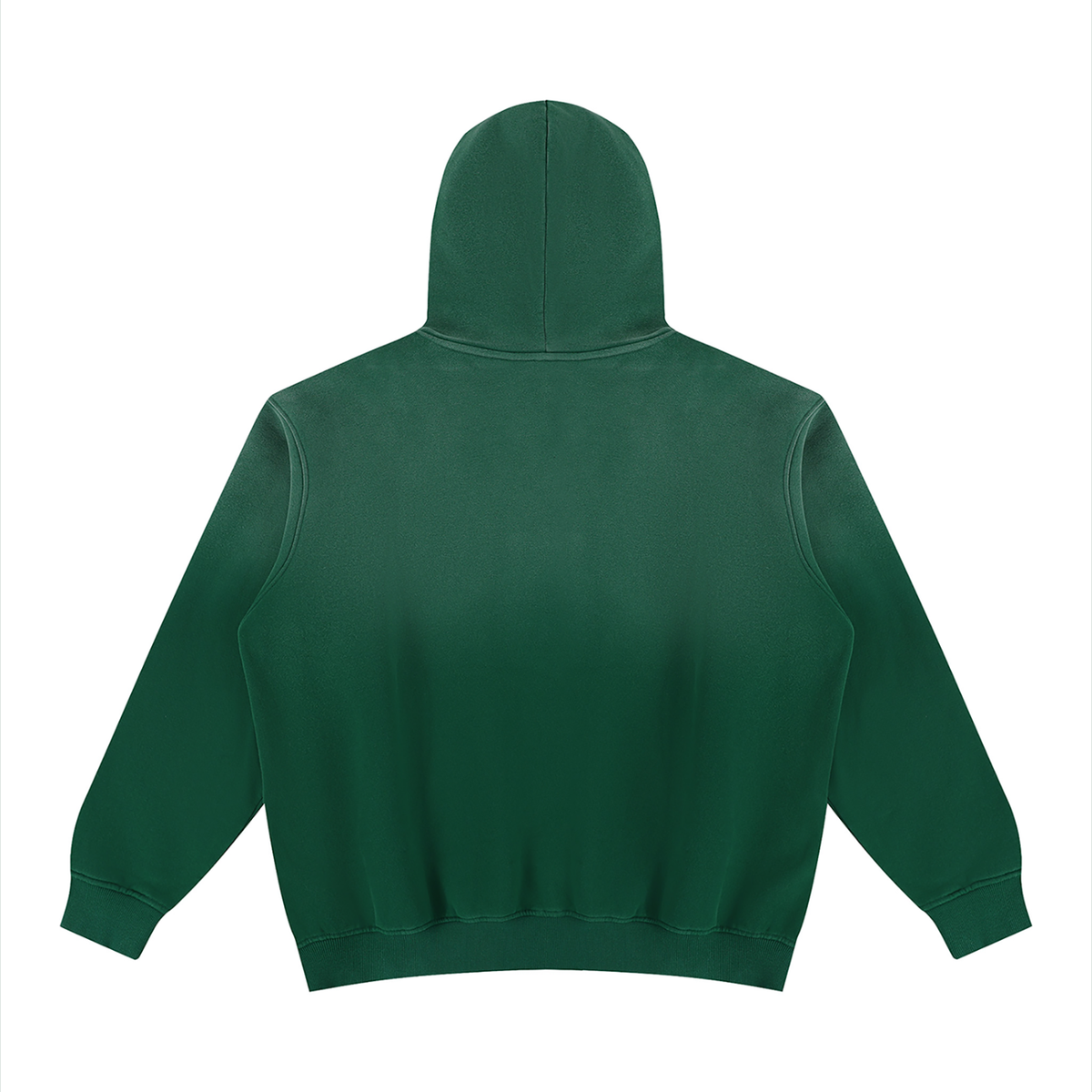Unisex Vintage Wash Fleece Hoodie in dark green, alternate angle