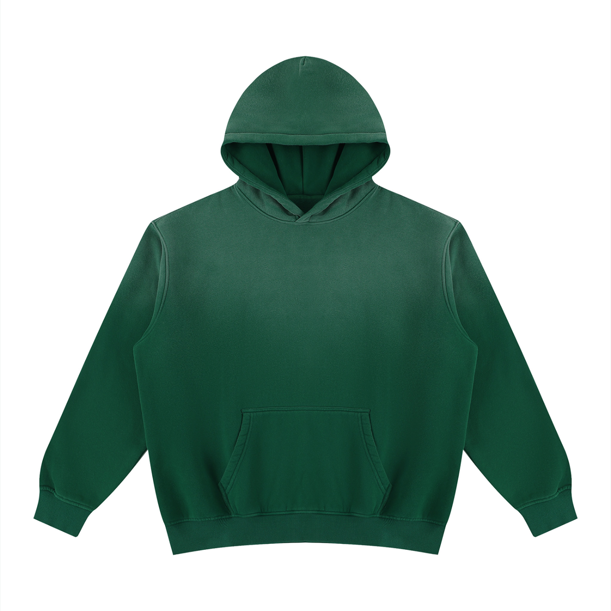 Unisex Vintage Wash Fleece Hoodie in dark green