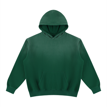 Unisex Vintage Wash Fleece Hoodie in dark green