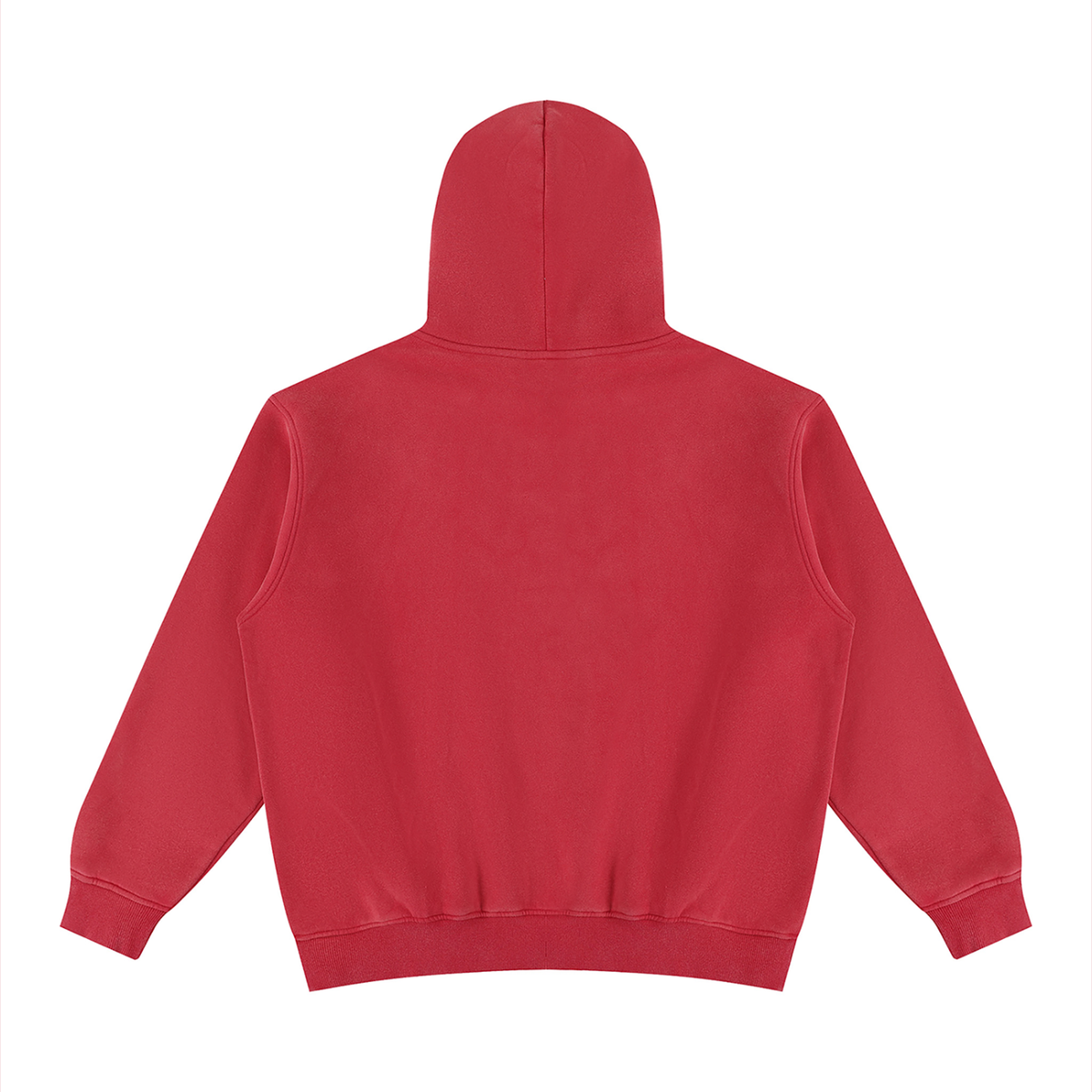 Unisex Vintage Wash Fleece Hoodie in red, alternate angle