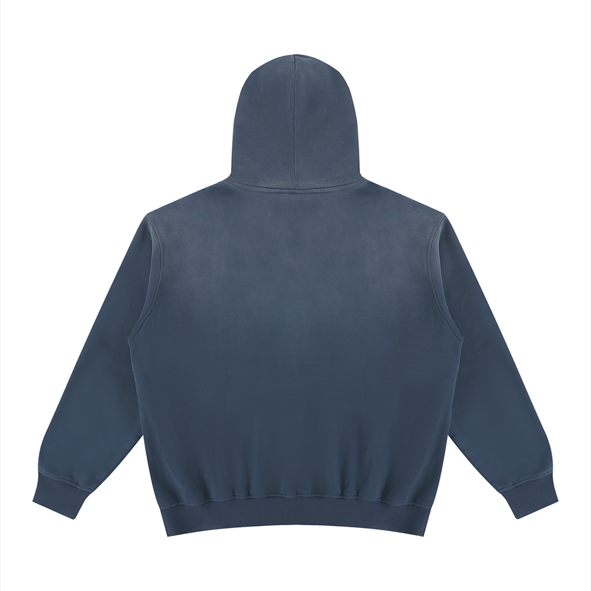 Unisex Vintage Wash Fleece Hoodie in washed blue, alternate angle