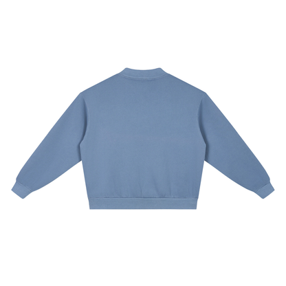 Unisex Vintage Wash Fleece Quarter Zip Sweatshirt in blue, alternate angle