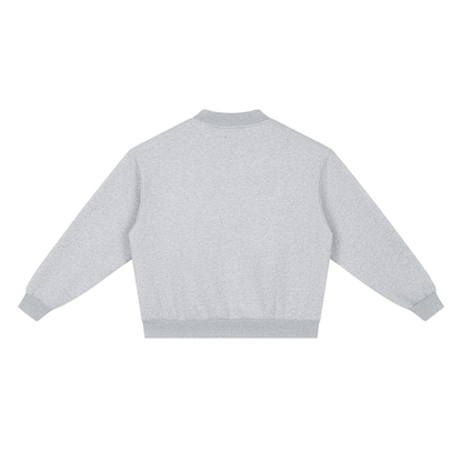 Unisex Vintage Wash Fleece Quarter Zip Sweatshirt in flower gray, alternate angle
