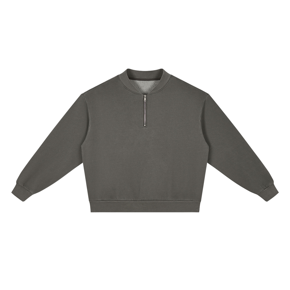 Unisex Vintage Wash Fleece Quarter Zip Sweatshirt in gray
