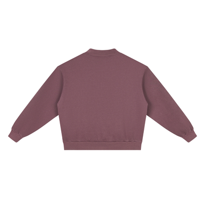 Unisex Vintage Wash Fleece Quarter Zip Sweatshirt in plum purple, alternate angle