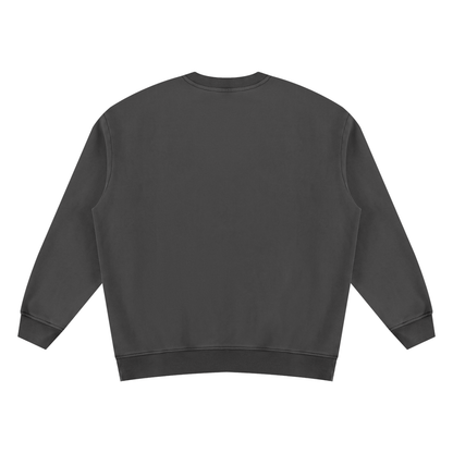 Unisex Vintage Wash Fleece Sweatshirt in black, alternate angle