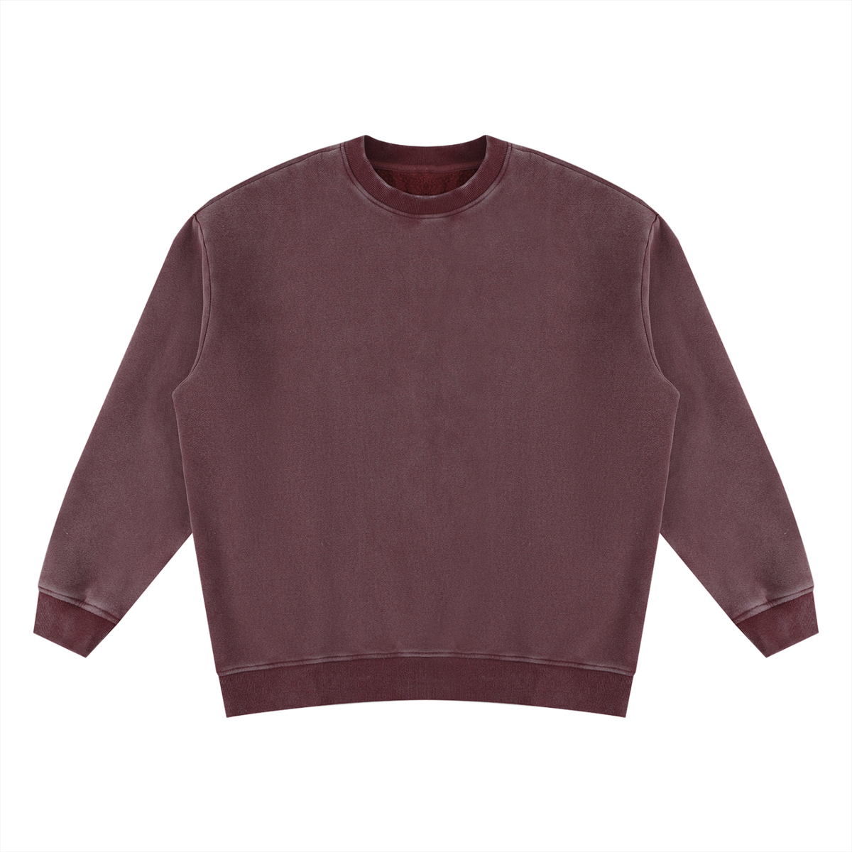 Unisex Vintage Wash Fleece Sweatshirt in jujube red