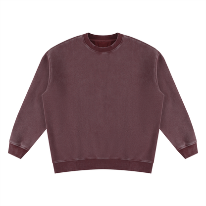 Unisex Vintage Wash Fleece Sweatshirt in jujube red