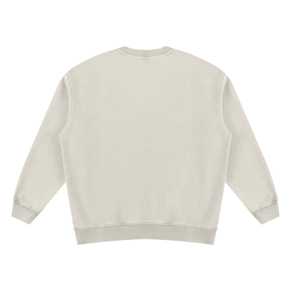 Unisex Vintage Wash Fleece Sweatshirt in light apricot, alternate angle