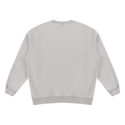 Unisex Vintage Wash Fleece Sweatshirt in light gray, alternate angle