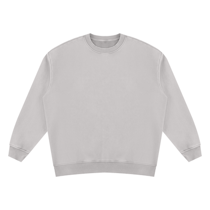 Unisex Vintage Wash Fleece Sweatshirt in light gray
