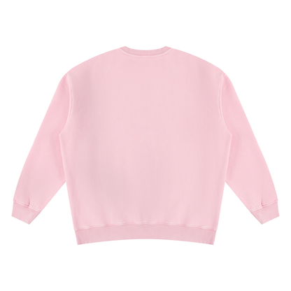 Unisex Vintage Wash Fleece Sweatshirt in pink, alternate angle