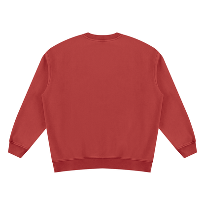 Unisex Vintage Wash Fleece Sweatshirt in red, alternate angle