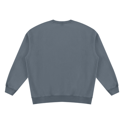 Unisex Vintage Wash Fleece Sweatshirt in washed blue, alternate angle