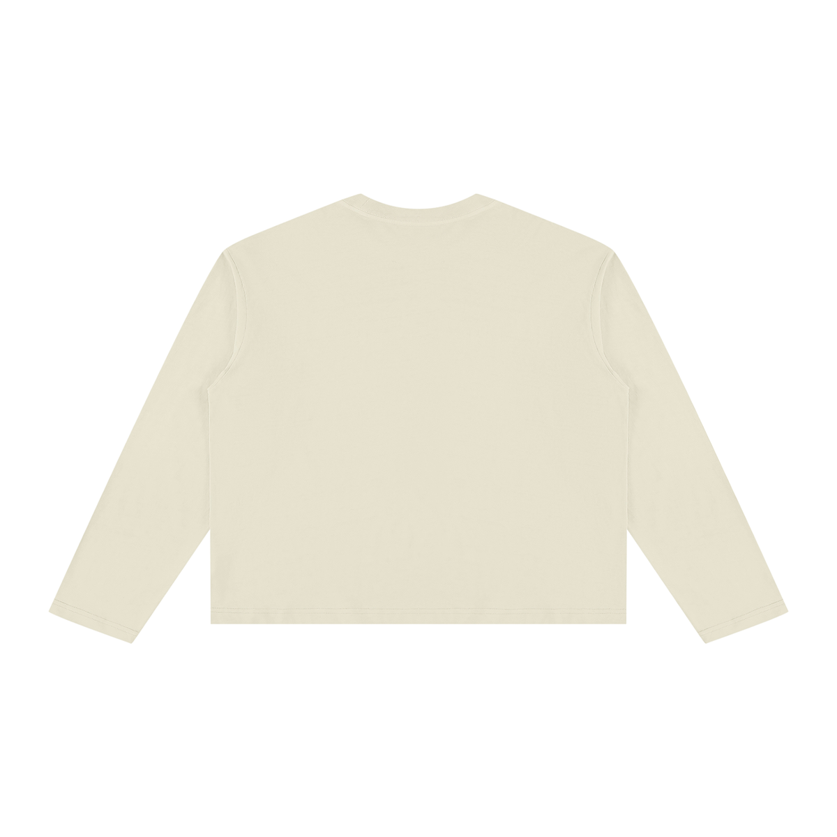 Unisex Vintage Wash Long Sleeve Boxy T-Shirt in apricot, alternate angle