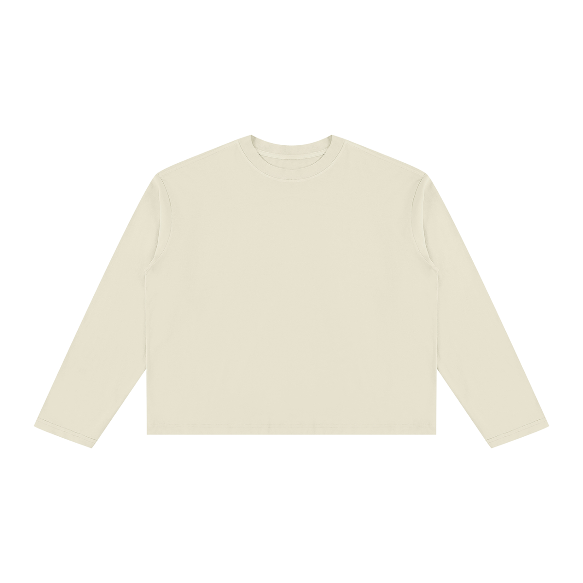 Unisex Vintage Wash Long Sleeve Boxy T-Shirt in apricot