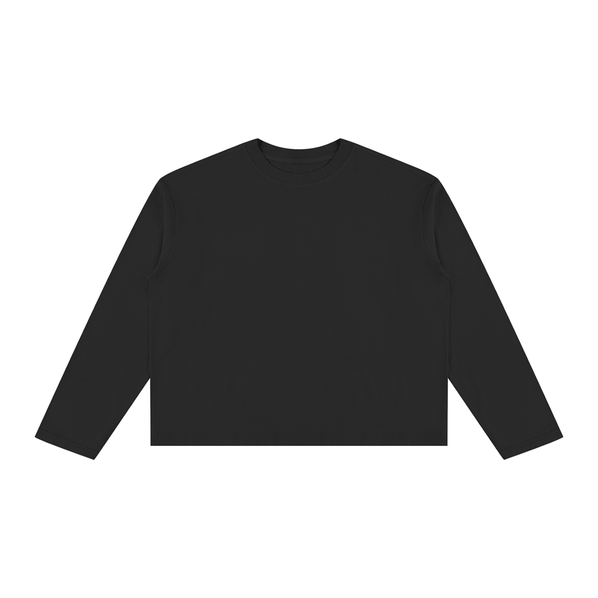 Unisex Vintage Wash Long Sleeve Boxy T-Shirt in black
