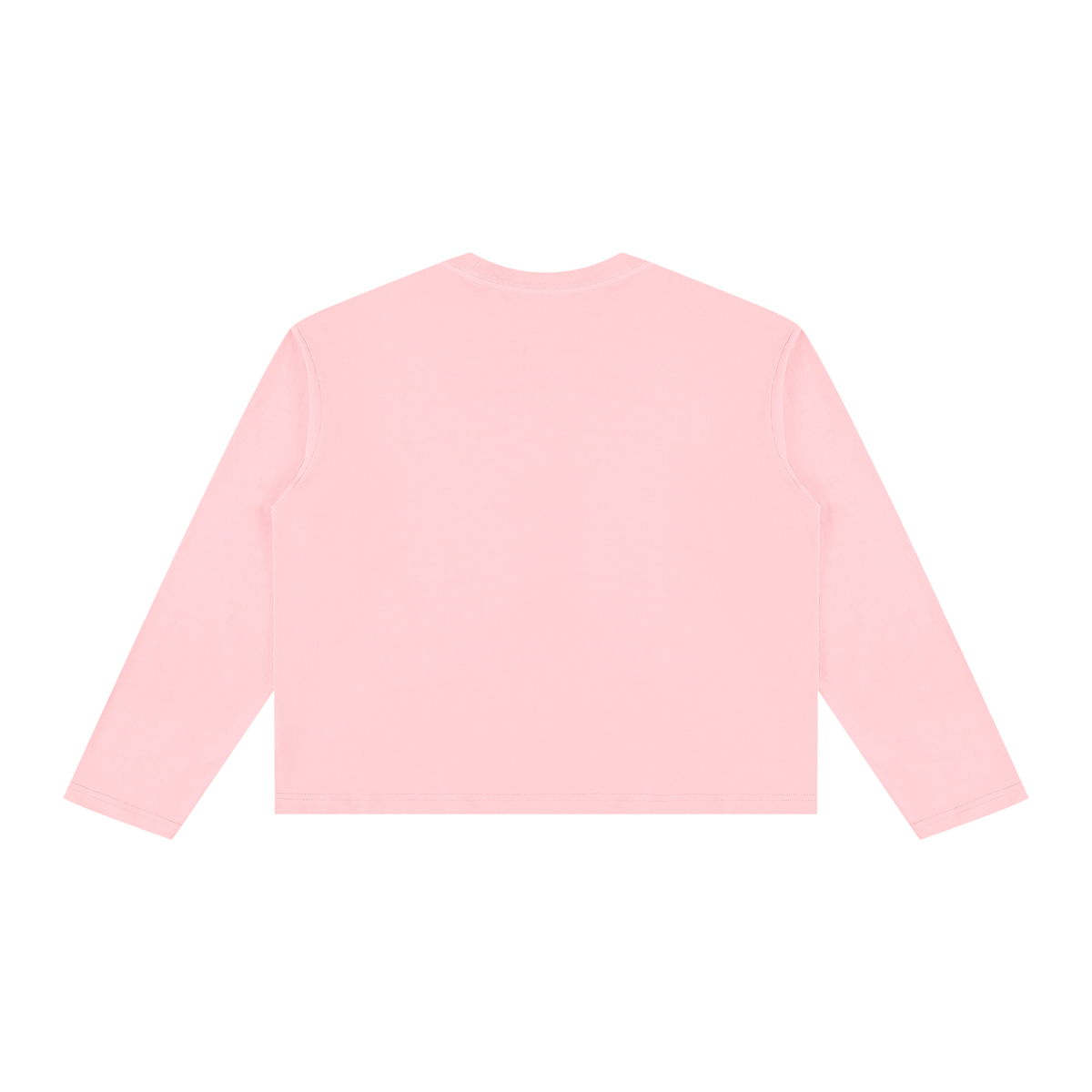 Unisex Vintage Wash Long Sleeve Boxy T-Shirt in pink, alternate angle