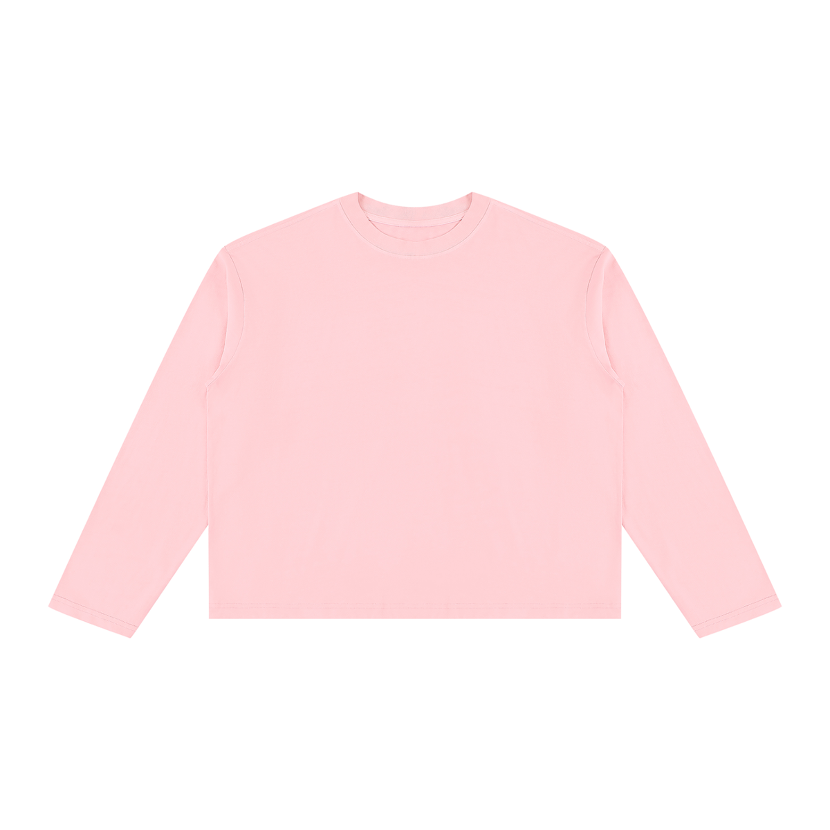 Unisex Vintage Wash Long Sleeve Boxy T-Shirt in pink
