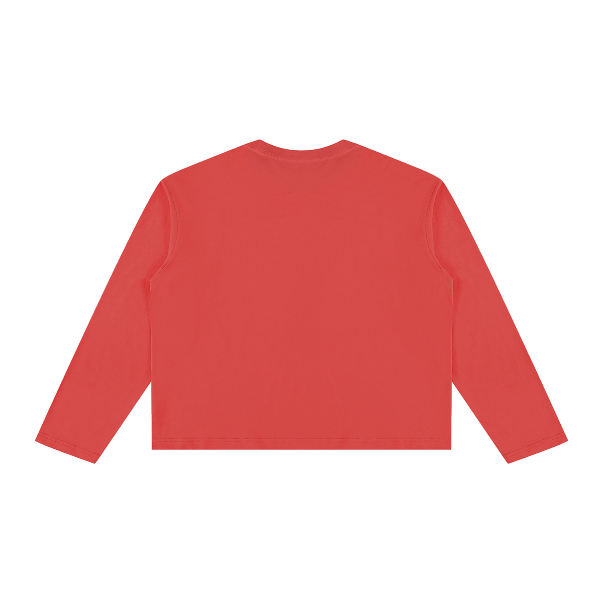 Unisex Vintage Wash Long Sleeve Boxy T-Shirt in red, alternate angle