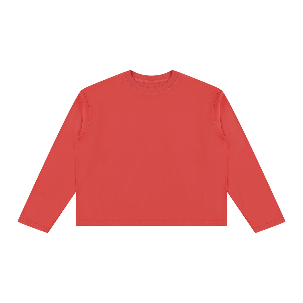 Unisex Vintage Wash Long Sleeve Boxy T-Shirt in red