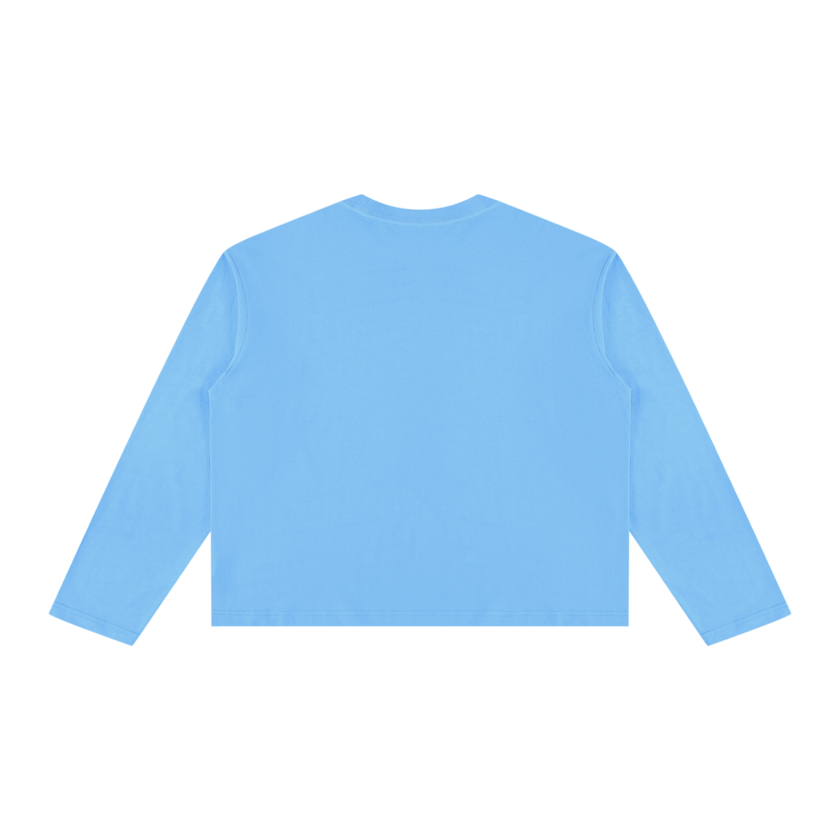 Unisex Vintage Wash Long Sleeve Boxy T-Shirt in sky blue, alternate angle