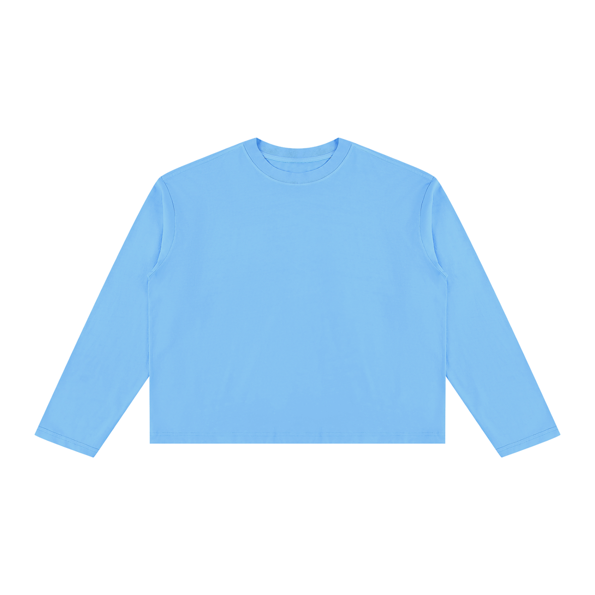 Unisex Vintage Wash Long Sleeve Boxy T-Shirt in sky blue