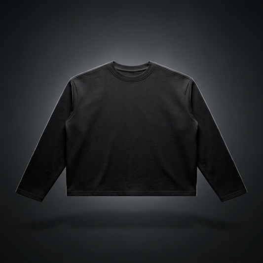 Unisex Vintage Wash Long Sleeve Boxy T-Shirt, view 1