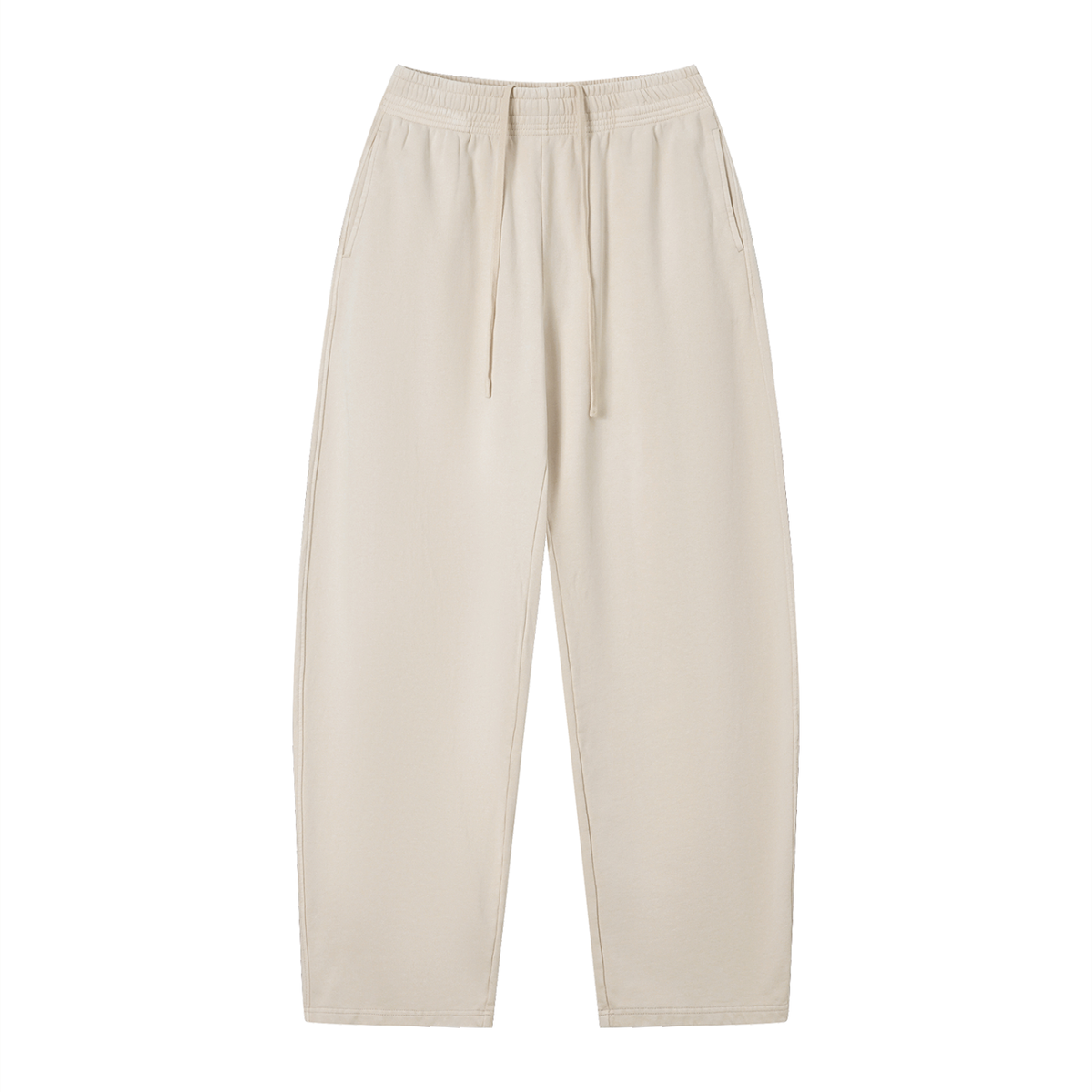 Unisex Vintage Wash Loose Sweatpants in apricot