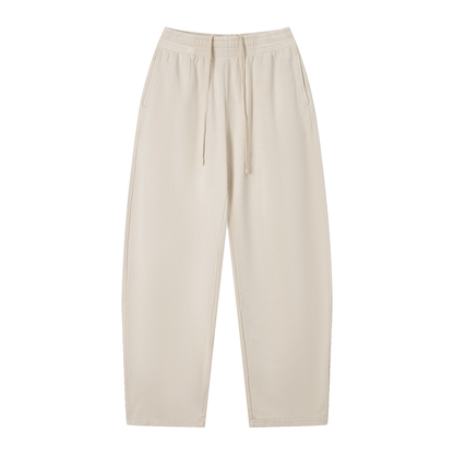 Unisex Vintage Wash Loose Sweatpants in apricot