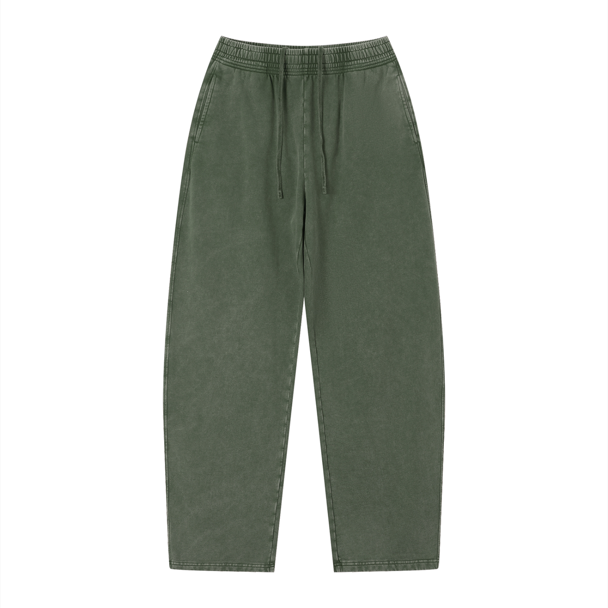 Unisex Vintage Wash Loose Sweatpants in army green