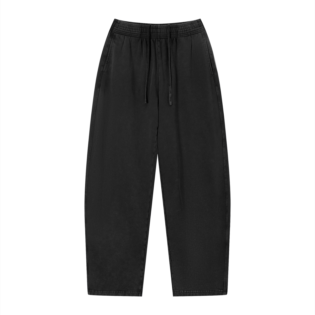 Unisex Vintage Wash Loose Sweatpants in black