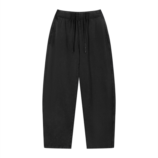 Unisex Vintage Wash Loose Sweatpants in black