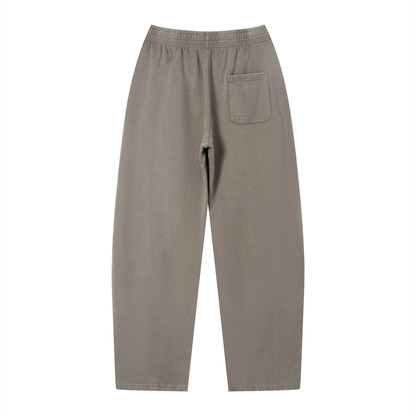 Unisex Vintage Wash Loose Sweatpants in light coffee, alternate angle