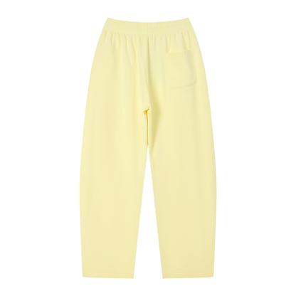 Unisex Vintage Wash Loose Sweatpants in light yellow, alternate angle
