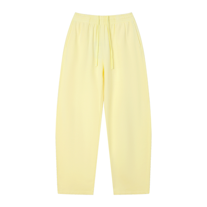 Unisex Vintage Wash Loose Sweatpants in light yellow