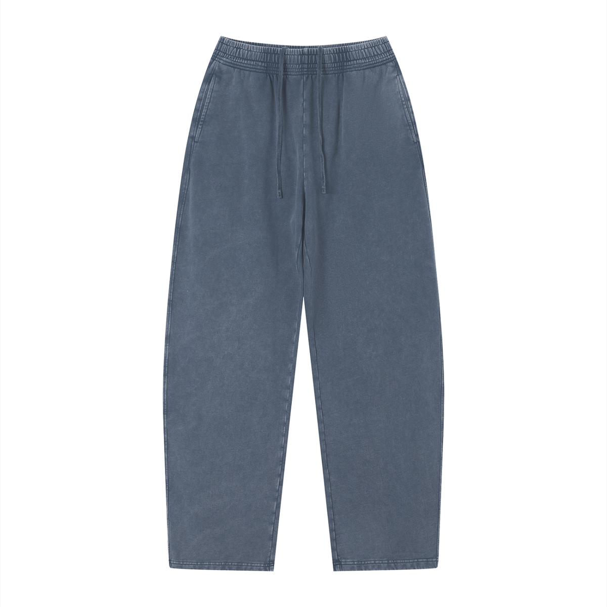 Unisex Vintage Wash Loose Sweatpants in navy blue