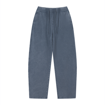 Unisex Vintage Wash Loose Sweatpants in navy blue