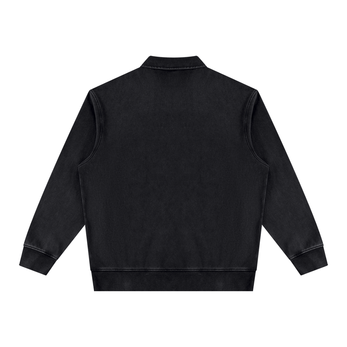 Unisex Vintage Wash Quarter-Zip Sweatshirt in black, alternate angle