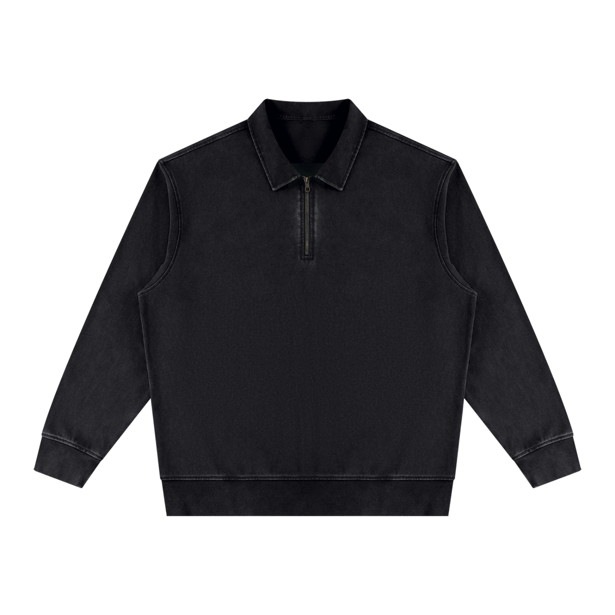Unisex Vintage Wash Quarter-Zip Sweatshirt in black