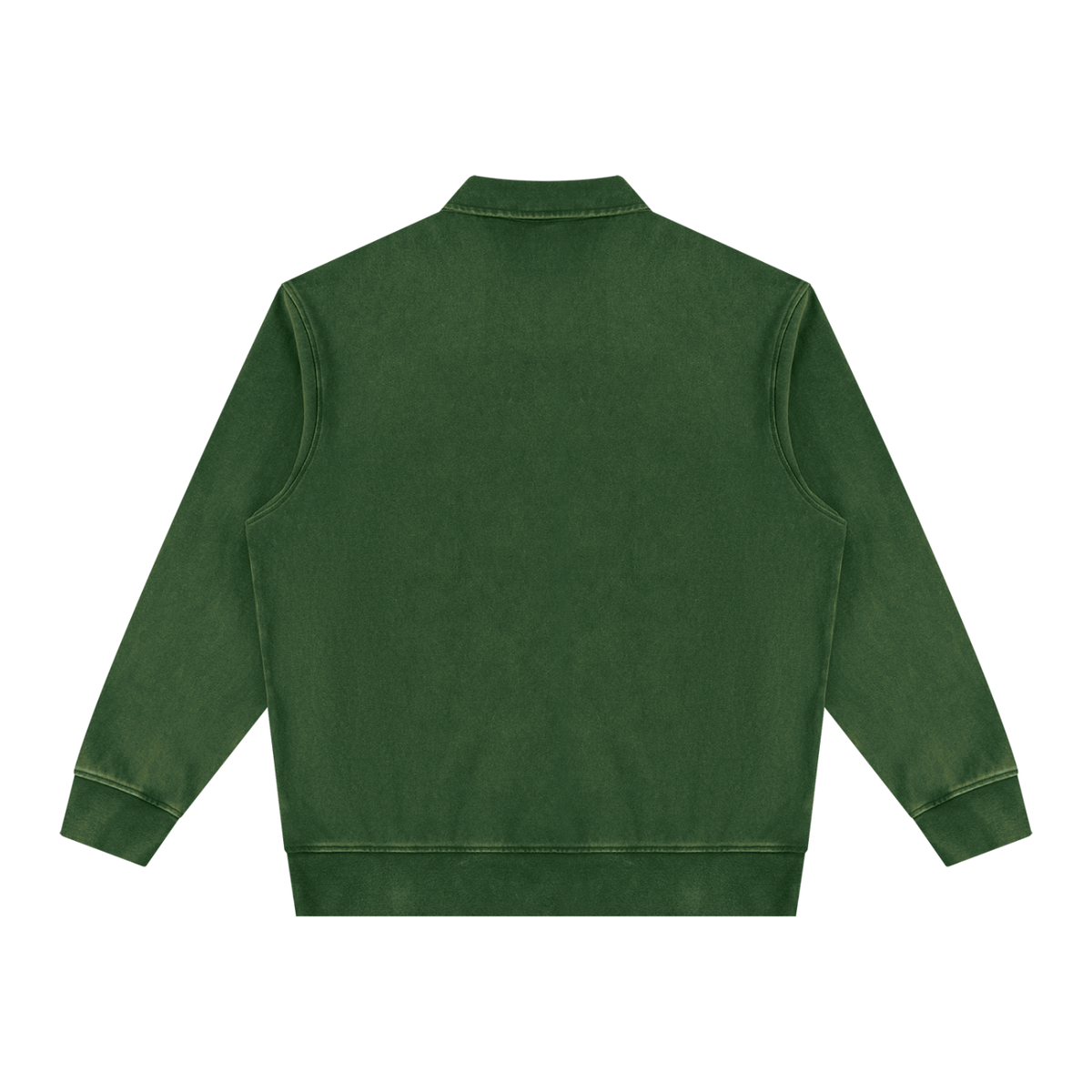 Unisex Vintage Wash Quarter-Zip Sweatshirt in blackish green, alternate angle