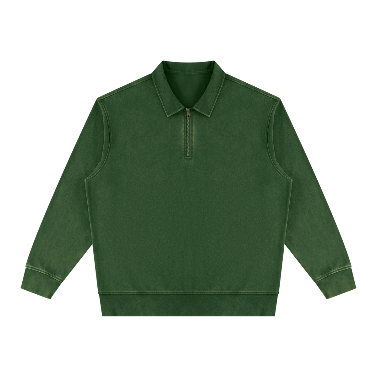 Unisex Vintage Wash Quarter-Zip Sweatshirt in blackish green
