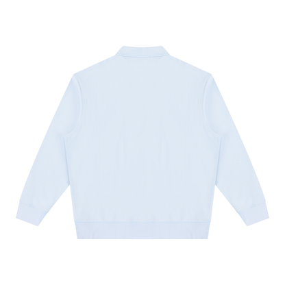 Unisex Vintage Wash Quarter-Zip Sweatshirt in light blue, alternate angle