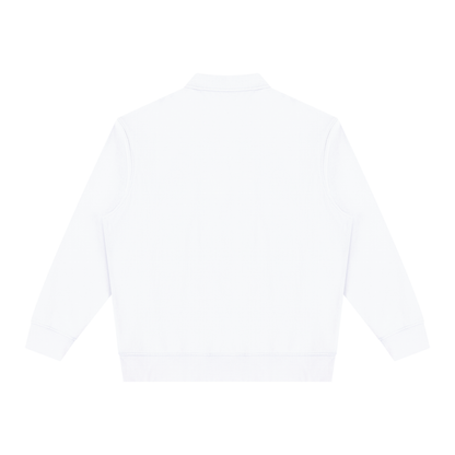 Unisex Vintage Wash Quarter-Zip Sweatshirt in white, alternate angle