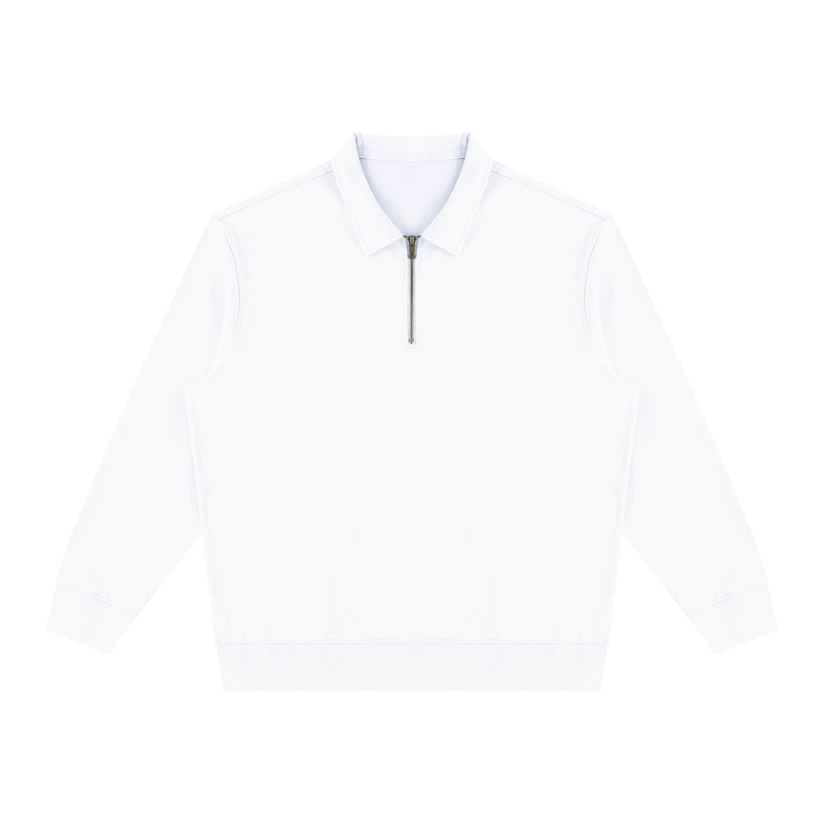 Unisex Vintage Wash Quarter-Zip Sweatshirt in white