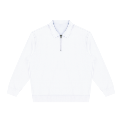 Unisex Vintage Wash Quarter-Zip Sweatshirt in white