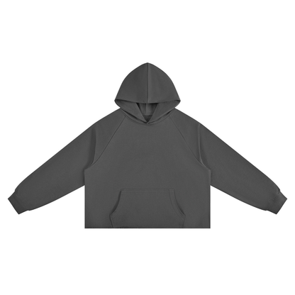 Unisex Vintage Wash Raw Edge Boxy Hoodie in dark gray