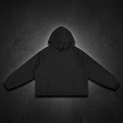 Unisex Vintage Wash Raw Edge Boxy Hoodie, view 1